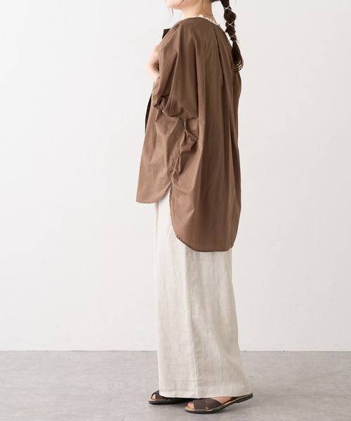 PUAL CE CIN（ピュアルセシン）の「タイプライターワンポイント刺繍ブラウス（シャツ/ブラウス・レディース・ブラウン/イエロー/アイボリー/スミクロ・FREE）」の9枚目の写真