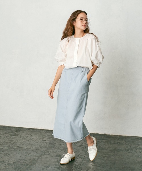 PUAL CE CIN（ピュアルセシン）の「タイプライターワンポイント刺繍ブラウス（シャツ/ブラウス・レディース・ブラウン/イエロー/アイボリー/スミクロ・FREE）」の18枚目の写真