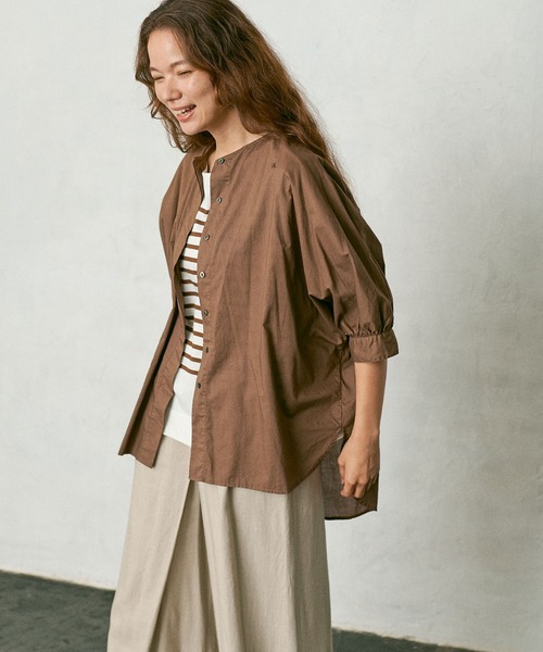 PUAL CE CIN（ピュアルセシン）の「タイプライターワンポイント刺繍ブラウス（シャツ/ブラウス・レディース・ブラウン/イエロー/アイボリー/スミクロ・FREE）」の21枚目の写真