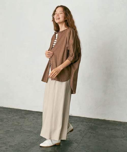 PUAL CE CIN（ピュアルセシン）の「タイプライターワンポイント刺繍ブラウス（シャツ/ブラウス・レディース・ブラウン/イエロー/アイボリー/スミクロ・FREE）」の8枚目の写真