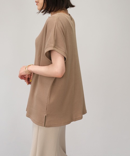 ＡＮＤＪ（アンドジェイ）の「深キーネックフレンチスリーブサーマルTシャツ（Tシャツ/カットソー・レディース・モカ/ライトカーキ/ベージュ系その他・M）」の21枚目の写真