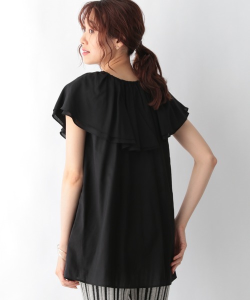 GLOBAL WORK（グローバルワーク）の「ダブルフリルエリブラウス