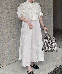 Ezick | 【先行予約/WEB限定】人気WEARISTA別注/タイプライターブラウス付きワンピース(ワンピース)