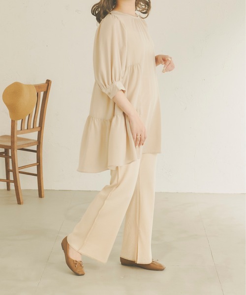 Ambre Neige（アンブルネージュ）の「ティアードギャザーブラウス／【WEB/EC限定商品】（シャツ/ブラウス・レディース・ホワイト/モカ/ライトベージュ・FREE）」の22枚目の写真