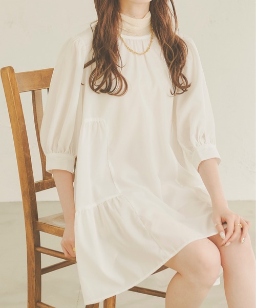 Ambre Neige（アンブルネージュ）の「ティアードギャザーブラウス／【WEB/EC限定商品】（シャツ/ブラウス・レディース・ホワイト/モカ/ライトベージュ・FREE）」の19枚目の写真