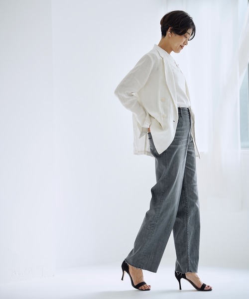 YANUK ヤヌーク LEA 26inch グレー デニムパンツ YANUK（ヤヌーク）の「【YANUK/ヤヌーク】ボーイズストレート
