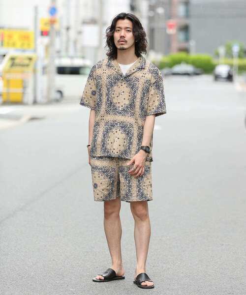 URBAN RESEARCH Sonny Label（アーバンリサーチサニーレーベル）の「バンダナ柄イージーショーツ（その他パンツ・メンズ・ベージュ/ライトブルー・MEDIUM/LARGE）」の12枚目の写真