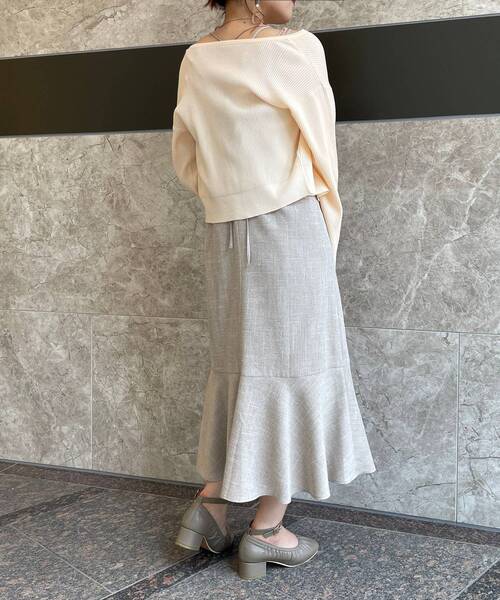 MAJESTIC LEGON（マジェスティックレゴン）の「ダブルショルダーLadyワンピ（ワンピース・レディース・ベージュ/ブラウン系その他2/ピンクベージュ・SMALL/MEDIUM）」の6枚目の写真