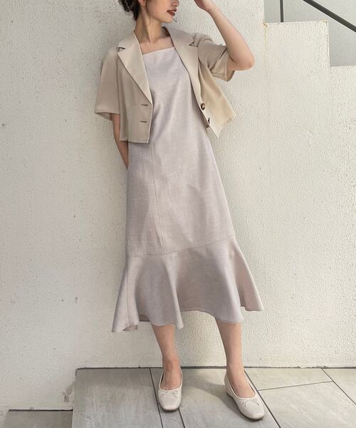 MAJESTIC LEGON（マジェスティックレゴン）の「ダブルショルダーLadyワンピ（ワンピース・レディース・ベージュ/ブラウン系その他2/ピンクベージュ・SMALL/MEDIUM）」の10枚目の写真