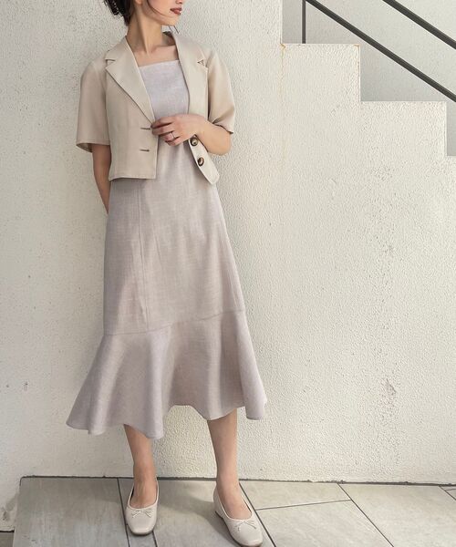 MAJESTIC LEGON（マジェスティックレゴン）の「ダブルショルダーLadyワンピ（ワンピース・レディース・ベージュ/ブラウン系その他2/ピンクベージュ・SMALL/MEDIUM）」の11枚目の写真