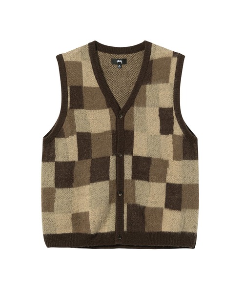 トップス Stussy wobbly check sweater vest STUSSY（ステューシー）の「Wobbly Check Sweater Vest（ニット