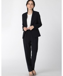 m.f.editorial | エムエフエディトリアルレディース/m.f.editorial：Women ダブルクロス Vカラージャケット＋パンツ ビジネスセットアップスーツ(スーツセット)