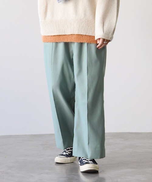 パンツ center press wide straight slacks SINSS スラックス Center press two tuck wide straight slacks
