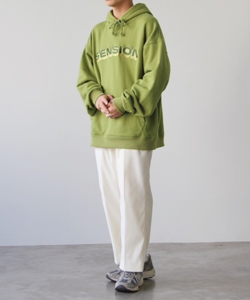 SENSION(センション)の「center press wide slacks(スラックス・メンズ・オフホワイト/ライトカーキ/ターコイズブルー・S/M/L)」の19枚目の写真