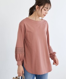 earth music&ecology | 袖レースカットチュニック ＊(Tシャツ/カットソー)