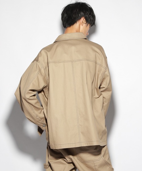 PBLIM（ページボーイリム）の「【PAGEBOYLIM】ハイショクカバーオール（カバーオール・レディース・ベージュ/ブラック・MEDIUM/LARGE）」の4枚目の写真