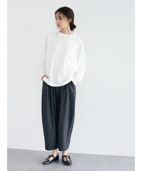 CRAFT STANDARD BOUTIQUE（クラフトスタンダードブティック）の「モックネックプルオーバー　＊（Tシャツ/カットソー・レディース・ライトグレー/ブラック/ベージュ/オフホワイト/ブルー/グリーン/モカ/テラコッタ・FREE）」の10枚目の写真