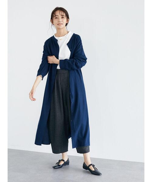 CRAFT STANDARD BOUTIQUE（クラフトスタンダードブティック）の「モックネックプルオーバー　＊（Tシャツ/カットソー・レディース・ライトグレー/ブラック/ベージュ/オフホワイト/ブルー/グリーン/モカ/テラコッタ・FREE）」の12枚目の写真