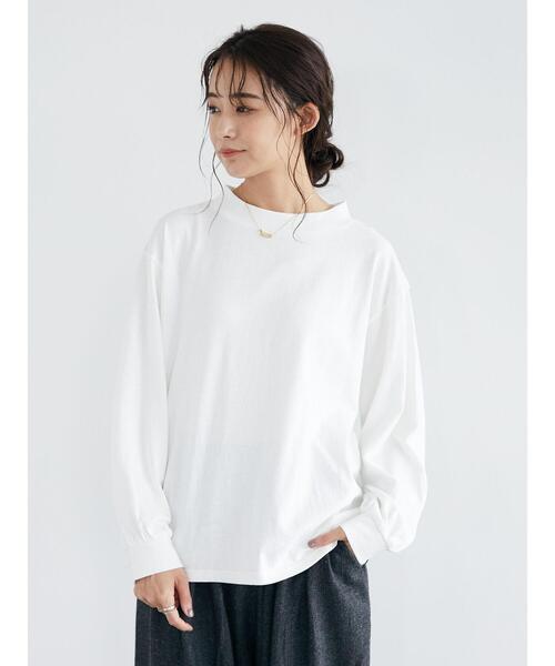 CRAFT STANDARD BOUTIQUE（クラフトスタンダードブティック）の「モックネックプルオーバー　＊（Tシャツ/カットソー・レディース・ライトグレー/ブラック/ベージュ/オフホワイト/ブルー/グリーン/モカ/テラコッタ・FREE）」の14枚目の写真