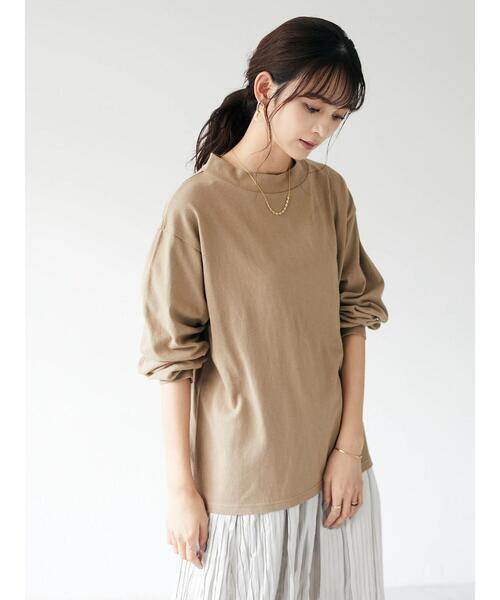 CRAFT STANDARD BOUTIQUE（クラフトスタンダードブティック）の「モックネックプルオーバー　＊（Tシャツ/カットソー・レディース・ライトグレー/ブラック/ベージュ/オフホワイト/ブルー/グリーン/モカ/テラコッタ・FREE）」の21枚目の写真