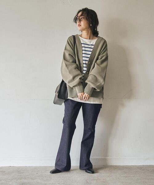 coen（コーエン）の「パネルボーダーロングスリーブTシャツ（Tシャツ/カットソー・レディース・パープル/ブラック/ベージュ/ロイヤルブルー・L/M）」の17枚目の写真