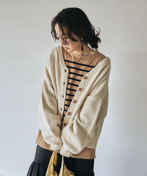 coen（コーエン）の「パネルボーダーロングスリーブTシャツ（Tシャツ/カットソー・レディース・パープル/ブラック/ベージュ/ロイヤルブルー・L/M）」の10枚目の写真