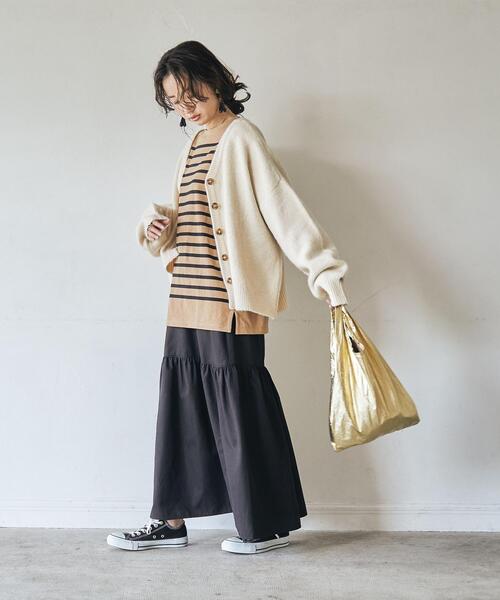 coen（コーエン）の「パネルボーダーロングスリーブTシャツ（Tシャツ/カットソー・レディース・パープル/ブラック/ベージュ/ロイヤルブルー・L/M）」の11枚目の写真