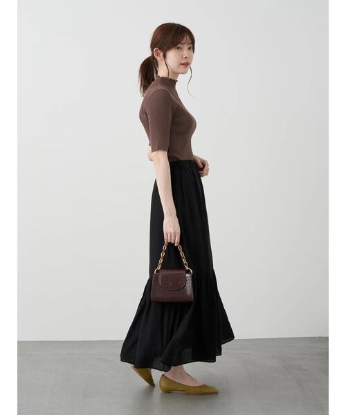 earth music&ecology（アースミュージックアンドエコロジー）の「切り替えギャザースカート ＊（スカート・レディース・ブラック/ベージュ/イエロー/パープル・FREE）」の20枚目の写真