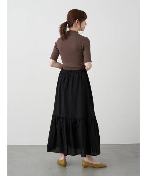 earth music&ecology（アースミュージックアンドエコロジー）の「切り替えギャザースカート ＊（スカート・レディース・ブラック/ベージュ/イエロー/パープル・FREE）」の21枚目の写真