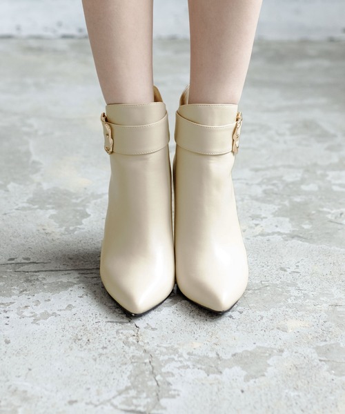 Julia Boutique(ジュリアブティック)の「2WAY・バックルベルトポインテッドトゥショートブーツ/21512(ブーツ・レディース・ブラック/アイボリー・LL/3L/S/M/L)」の14枚目の写真