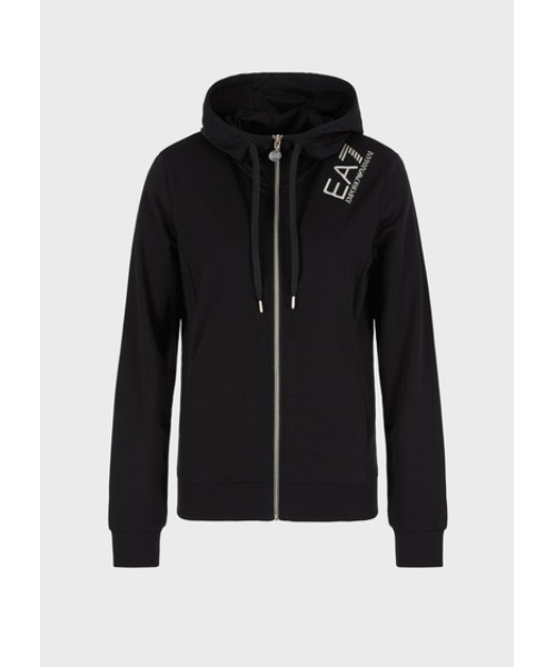 EMPORIO ARMANI EA7（エンポリオアルマーニイーエーセブン）の「【エンポリオ アルマーニ EA7】TRAIN CORE LADY EA7ロゴ ジップアップフーディ（スウェット・レディース・ブラック・LARGE/MEDIUM/SMALL/X-SMALL）」の3枚目の写真