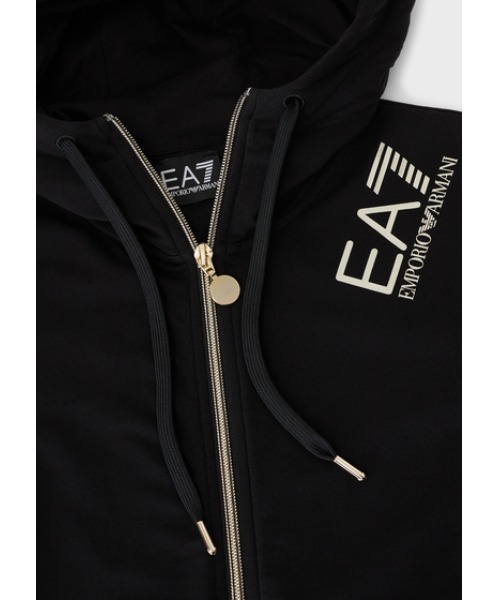 EMPORIO ARMANI EA7（エンポリオアルマーニイーエーセブン）の「【エンポリオ アルマーニ EA7】TRAIN CORE LADY EA7ロゴ ジップアップフーディ（スウェット・レディース・ブラック・LARGE/MEDIUM/SMALL/X-SMALL）」の4枚目の写真