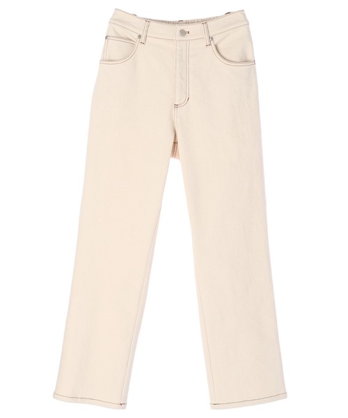 YECCA VECCA（イェッカヴェッカ）の「裏起毛ストレートパンツ＊（その他パンツ・レディース・アイボリー/ベージュ・S/M）」の2枚目の写真