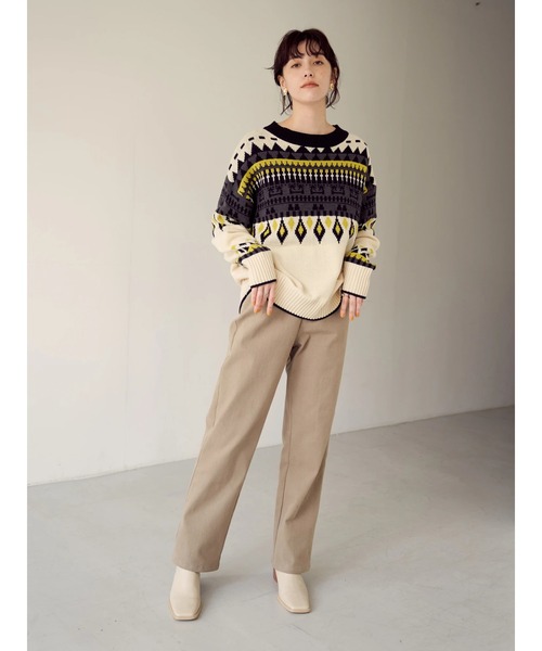 YECCA VECCA（イェッカヴェッカ）の「裏起毛ストレートパンツ＊（その他パンツ・レディース・アイボリー/ベージュ・S/M）」の10枚目の写真