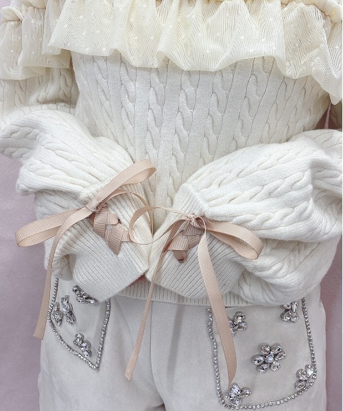 Swankiss(スワンキス)の「WS cable tulle knit(ニット/セーター・レディース・オフホワイト/グレー/ブラック・FREE)」の5枚目の写真
