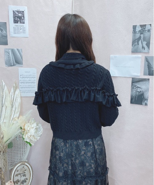 Swankiss(スワンキス)の「WS cable tulle knit(ニット/セーター・レディース・オフホワイト/グレー/ブラック・FREE)」の6枚目の写真