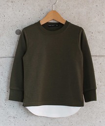 無地フェイクレイヤードトレーナー キッズ