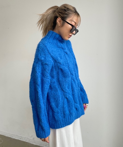 SHAGGIE（シャギー）の「ボトルネックケーブルオーバーニット（ニット