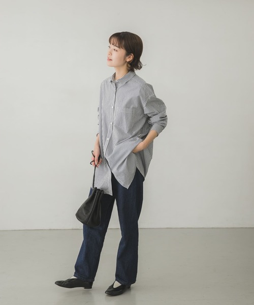 かぐれ(カグレ)の「レギュラーワイドシャツ(Tシャツ/カットソー・レディース・オフホワイト/ストライプ・FREE)」の17枚目の写真