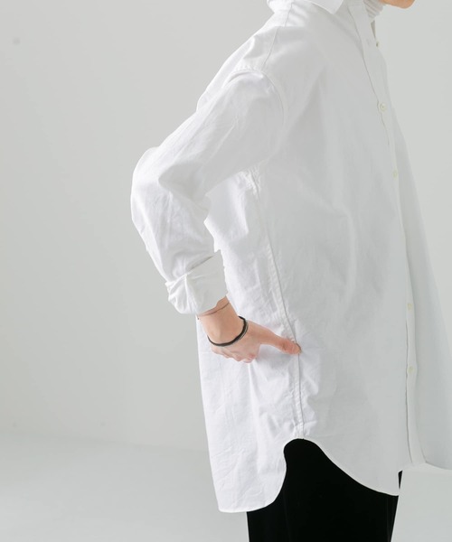 かぐれ(カグレ)の「レギュラーワイドシャツ(Tシャツ/カットソー・レディース・オフホワイト/ストライプ・FREE)」の20枚目の写真