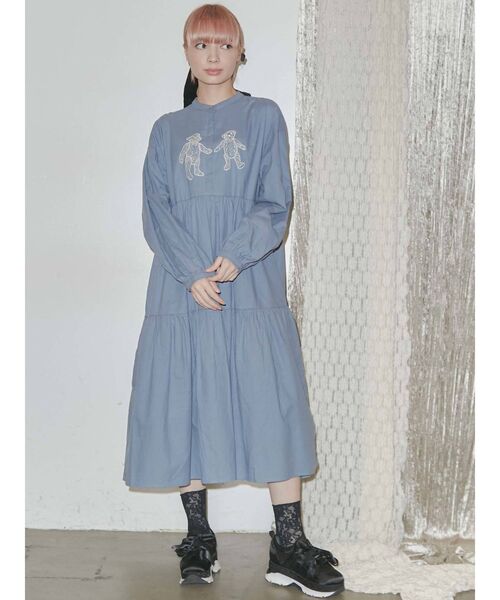 merry jenny（メリージェニー）の「【web限定】bear刺繍ティアードワンピース（ワンピース・レディース・アイボリー/ブラック/ブルー・FREE）」の13枚目の写真