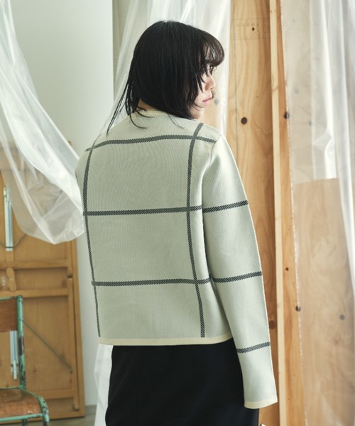 VACANCY（ヴァカンシー）の「アソート柄ニットカーディガン（カーディガン/ボレロ・レディース・ブラック/オレンジ/ブルー/アイボリー・FREE）」の8枚目の写真