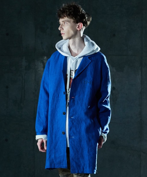 VIRGOwearworks（ヴァルゴウェアワークス）の「MILITARY HEMP COAT（チェスターコート・メンズ・ブルー/カーキ/ブラック・2/4/3）」の4枚目の写真