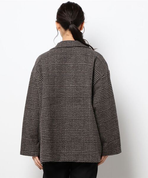 toucher du brise（トゥシェドブリーズ）の「【キルティング裏地で暖か】ミドル丈　グレンチェックジャケット（その他アウター・レディース・ブラック/ブラウン・M）」の7枚目の写真