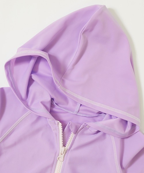 devirock（デビロック）の「裾フリル長袖ジップラッシュガード（ラッシュガード・キッズ・ホワイト/ピンク/グリーン系その他/ライトパープル/ブルーグレー・110cm/100cm/120cm/130cm/140cm/150cm/160cm）」の12枚目の写真