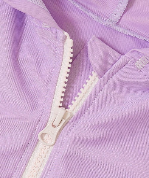 devirock（デビロック）の「裾フリル長袖ジップラッシュガード（ラッシュガード・キッズ・ホワイト/ピンク/グリーン系その他/ライトパープル/ブルーグレー・110cm/100cm/120cm/130cm/140cm/150cm/160cm）」の13枚目の写真