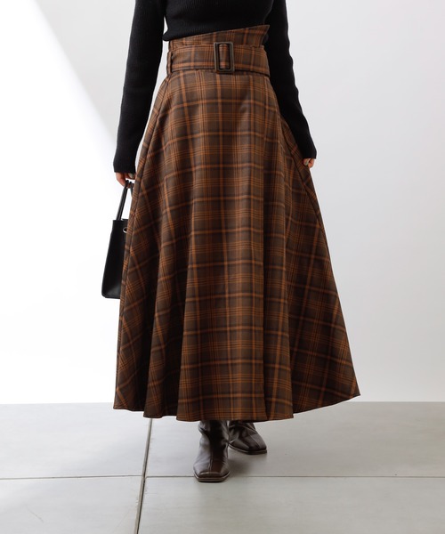 COLONY 2139（コロニートゥーワンスリーナイン）の「アシメウエストベルト付フレアスカート（スカート・レディース・モカ/ブラウン/グリーン・FREE）」の16枚目の写真
