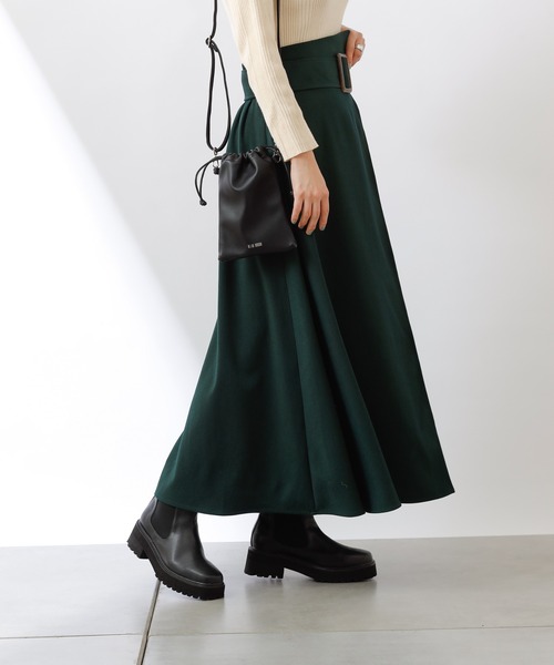 COLONY 2139（コロニートゥーワンスリーナイン）の「アシメウエストベルト付フレアスカート（スカート・レディース・モカ/ブラウン/グリーン・FREE）」の9枚目の写真
