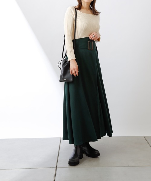 COLONY 2139（コロニートゥーワンスリーナイン）の「アシメウエストベルト付フレアスカート（スカート・レディース・モカ/ブラウン/グリーン・FREE）」の21枚目の写真