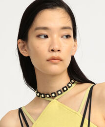 Ray BEAMS | Ray BEAMS / バイカラー スクエア ビーズ ネックレス(ネックレス)